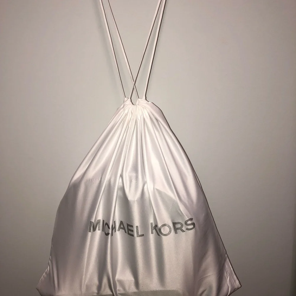 Michael Kors Pearl Grey Leather Backpack - Picture 6 of 7